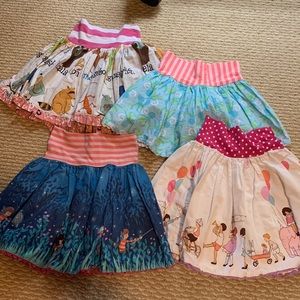 4 girl skirts with soft yoga band
